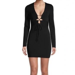 SIGNIFICANT OTHER black Monica knit mini dress